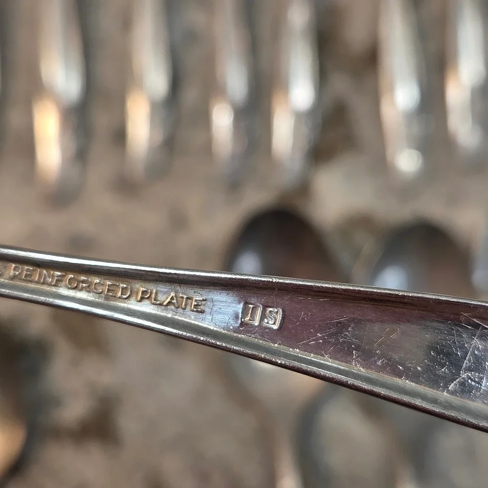 Rogers & Bro Silver Plate Flatware Set 34pc Exquisite Pattern Floral Rose Vtg